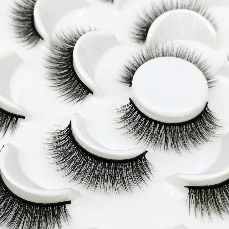 DAODER False Eyelashes Lashes Natural Look Thick Short 3D Faux Mink Lashes Strip 10mm Reusable Soft Wispy Lashes Pack Vegan Natural Lashes 10 Pairs(Natural Short lashes) - Image 4